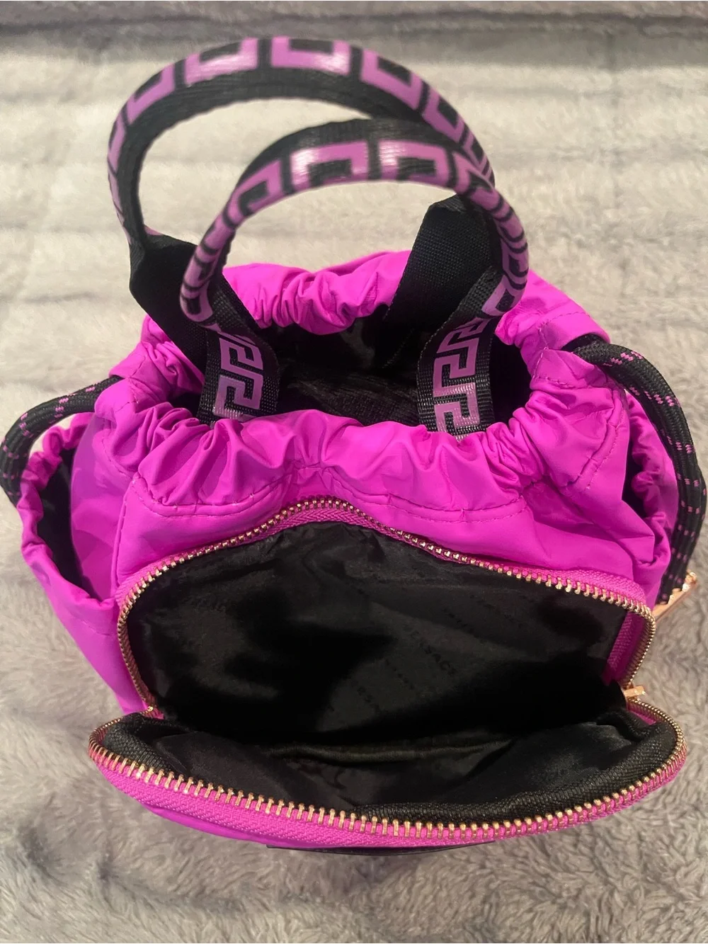 Versace Parfums Fuchsia Drawstring Cosmetic Tote